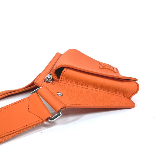 LOUIS VUITTON Sling bag M59625 Taurillon Clemence Leather Orange LV Aerogram Bum bag NV mens Used Authentic