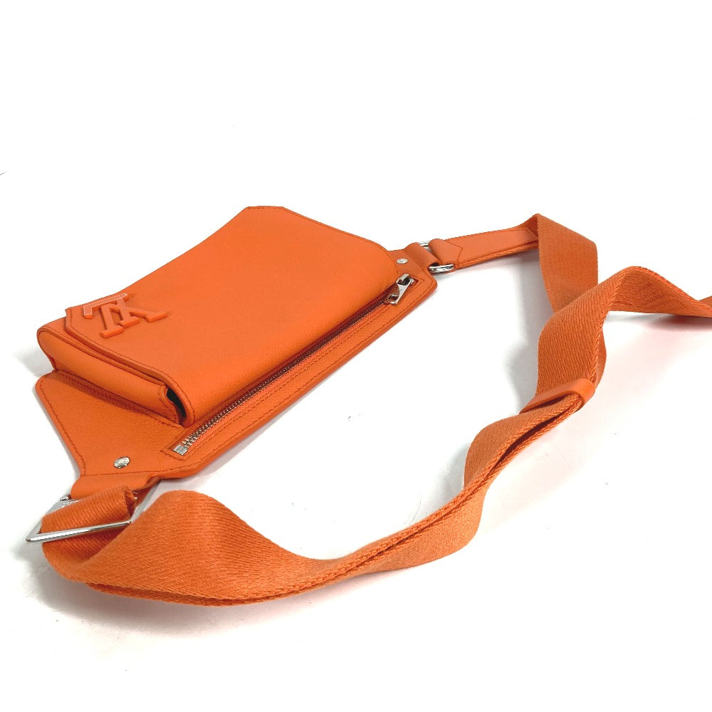 LOUIS VUITTON Sling bag M59625 Taurillon Clemence Leather Orange LV Aerogram Bum bag NV mens Used Authentic