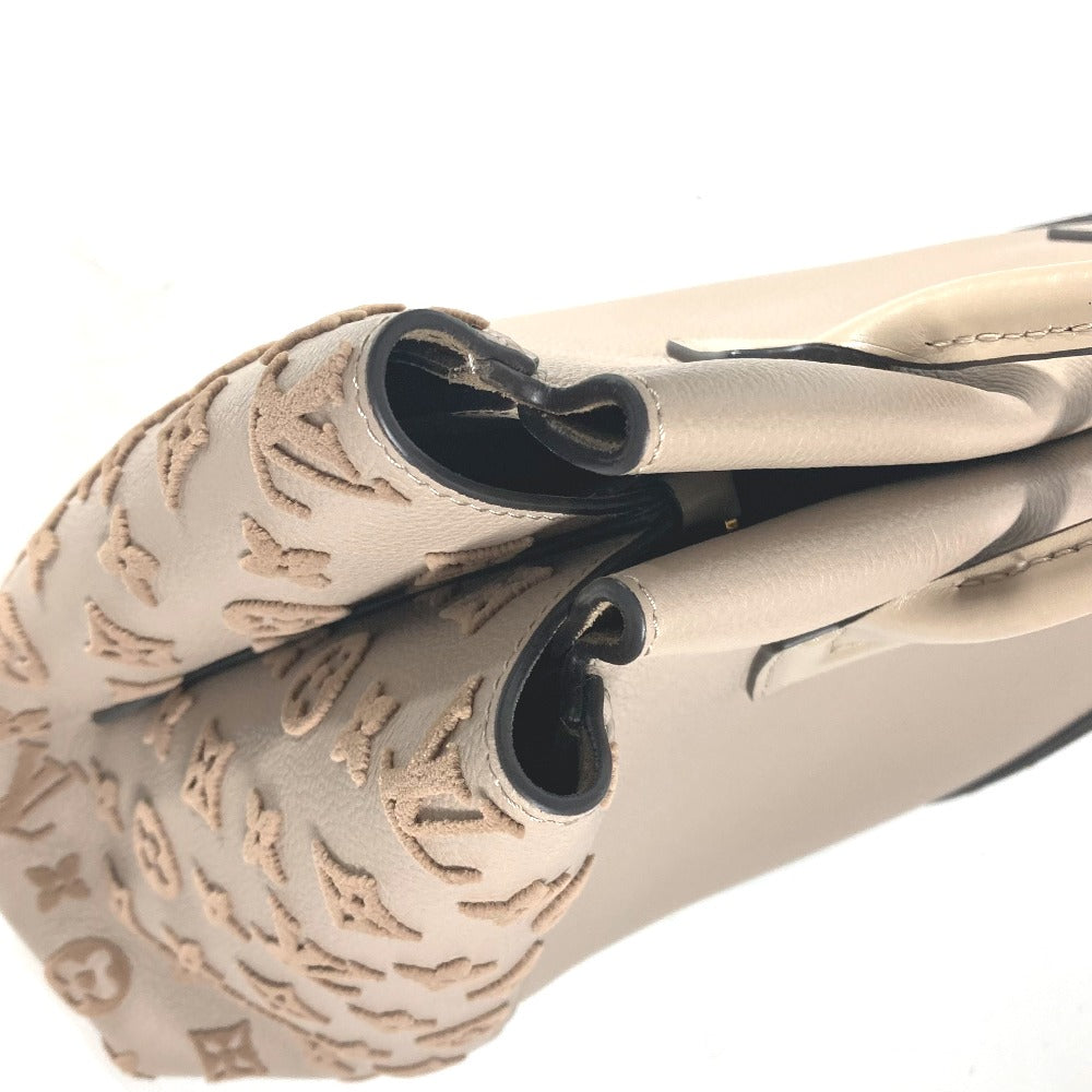 LOUIS VUITTON Tote Bag M94483 leather beige Monogram velours Tote W PM Tuftage Women Used Authentic