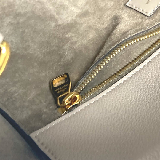 LOUIS VUITTON Tote Bag M94483 leather beige Monogram velours Tote W PM Tuftage Women Used Authentic