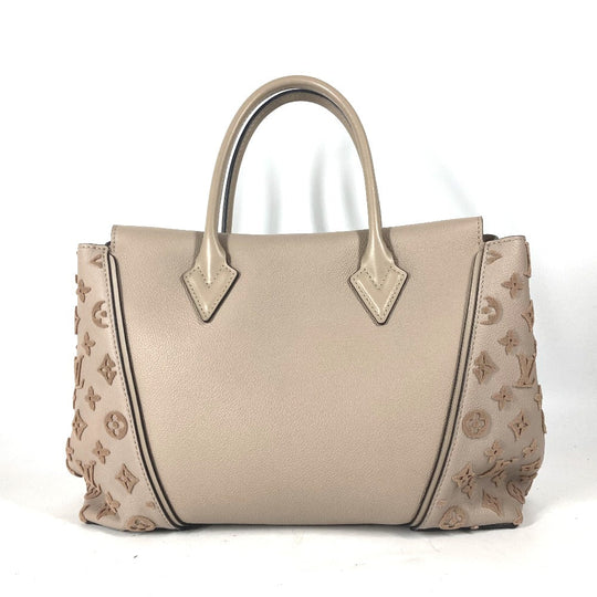 LOUIS VUITTON Tote Bag M94483 leather beige Monogram velours Tote W PM Tuftage Women Used Authentic