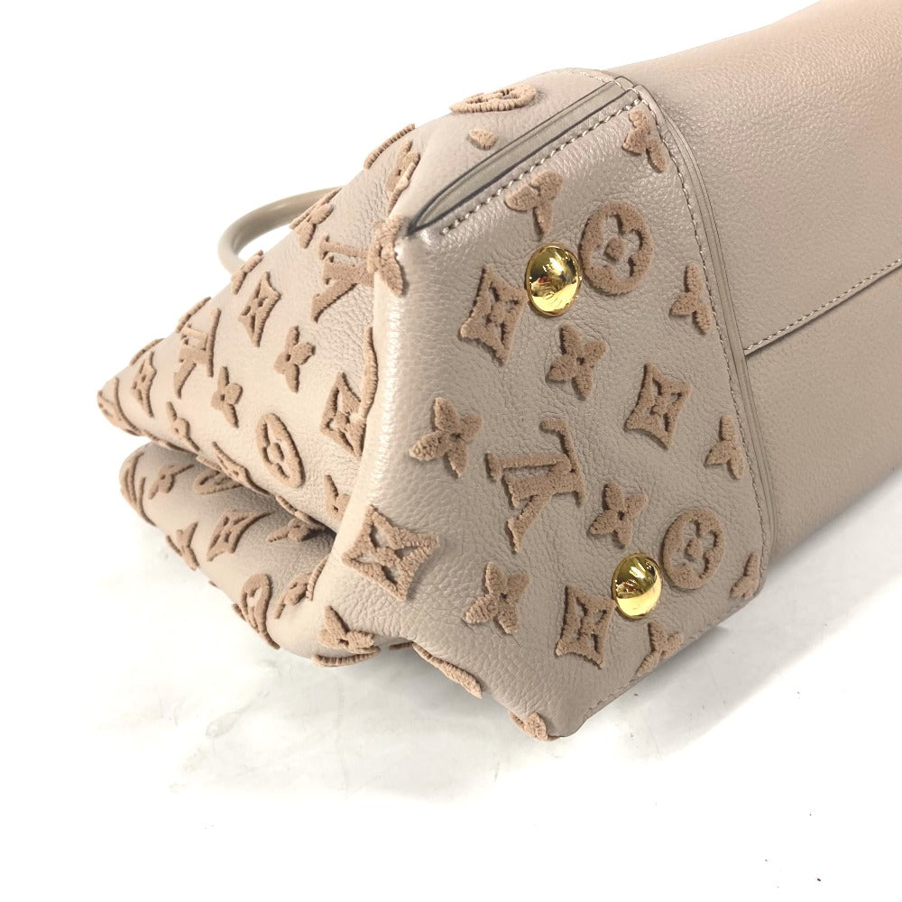 LOUIS VUITTON Tote Bag M94483 leather beige Monogram velours Tote W PM Tuftage Women Used Authentic
