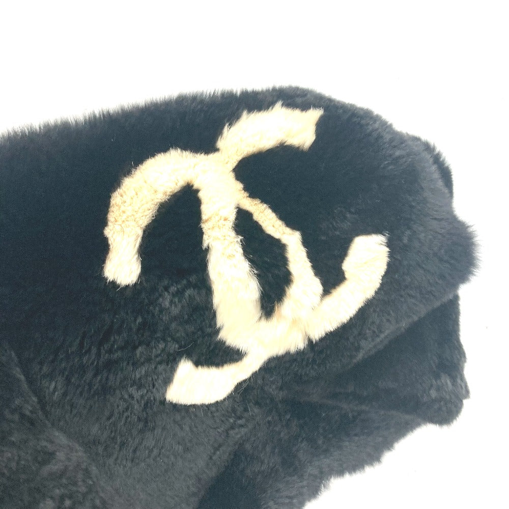 CHANEL Scarf , Lapin black Big Coco CC COCO Mark Women Used Authentic