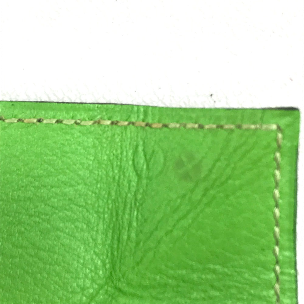 HERMES Coin case Vaux Swift Light green Le van Cator unisex(Unisex) Used Authentic