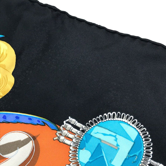 HERMES scarf silk Black / multicolor Carre90 Women Used Authentic