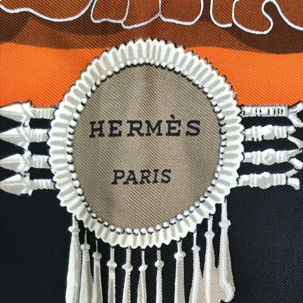 HERMES scarf silk Black / multicolor Carre90 Women Used Authentic