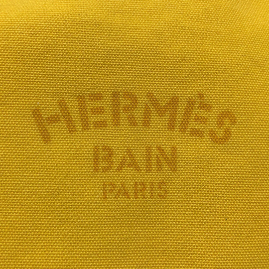 HERMES Pouch canvas yellow New Yachting Pouch GM Women Used Authentic