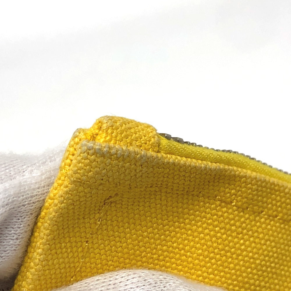 HERMES Pouch canvas yellow New Yachting Pouch GM Women Used Authentic