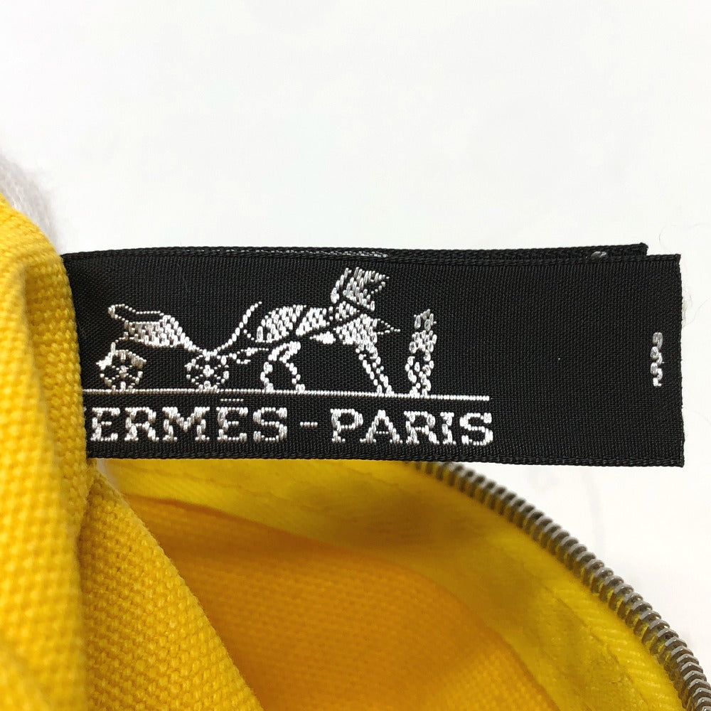 HERMES Pouch canvas yellow New Yachting Pouch GM Women Used Authentic