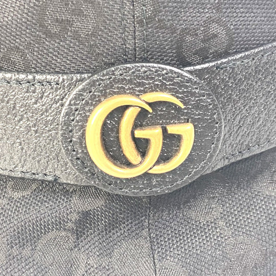 GUCCI hat 576587 GG canvas black GG Bucket hat mens M Used Authentic