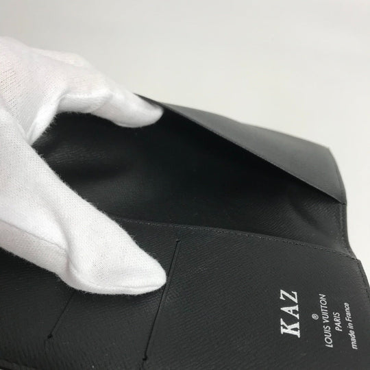 LOUIS VUITTON Notebook cover R20975 Damier Grafitto Canvas black Damier Grafitte Agenda Poch mens Used Authentic