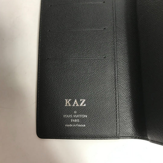 LOUIS VUITTON Notebook cover R20975 Damier Grafitto Canvas black Damier Grafitte Agenda Poch mens Used Authentic