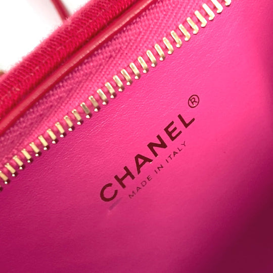 CHANEL Shoulder Bag Canvas / leather Red COCO Mark Crossbody CC filigree vanity bag Women Used Authentic