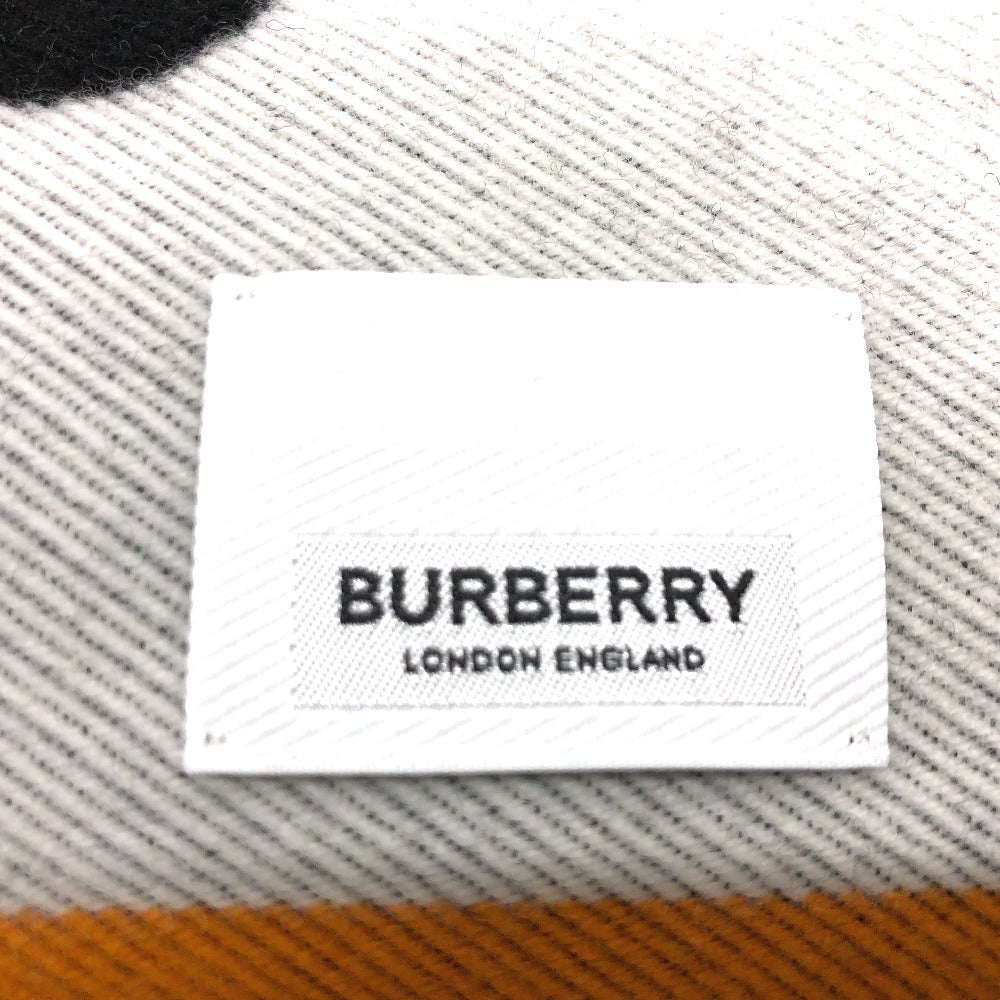 BURBERRY Scarf 8023067 wool Black Grey TB logo mens(Unisex) Used Authentic