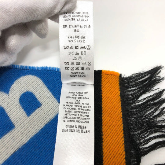 BURBERRY Scarf 8023067 wool Black Grey TB logo mens(Unisex) Used Authentic