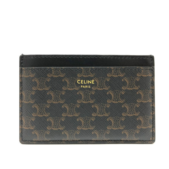 CELINE Card Case 10B702BQ4.38NO PVC / Leather black Triomphe