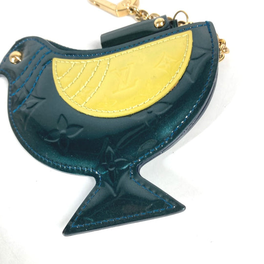 LOUIS VUITTON Coin case M91405 Monogram Vernis green Monogram Vernis Pochette Oiseau Women Used Authentic