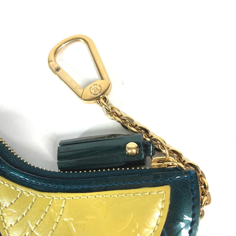 LOUIS VUITTON Coin case M91405 Monogram Vernis green Monogram Vernis Pochette Oiseau Women Used Authentic