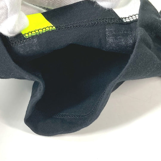 VALENTINO Short sleeve T-shirt UV3MG08C6K7 cotton Black x neon yellow apparel V logo mens M Used Authentic