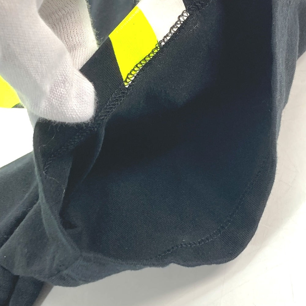 VALENTINO Short sleeve T-shirt UV3MG08C6K7 cotton Black x neon yellow apparel V logo mens M Used Authentic