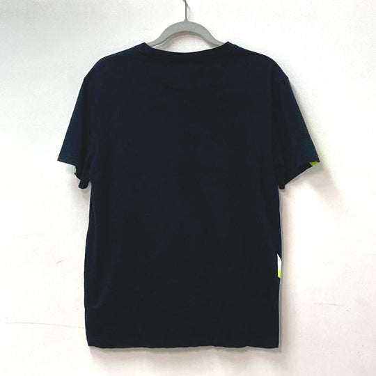 VALENTINO Short sleeve T-shirt UV3MG08C6K7 cotton Black x neon yellow apparel V logo mens M Used Authentic