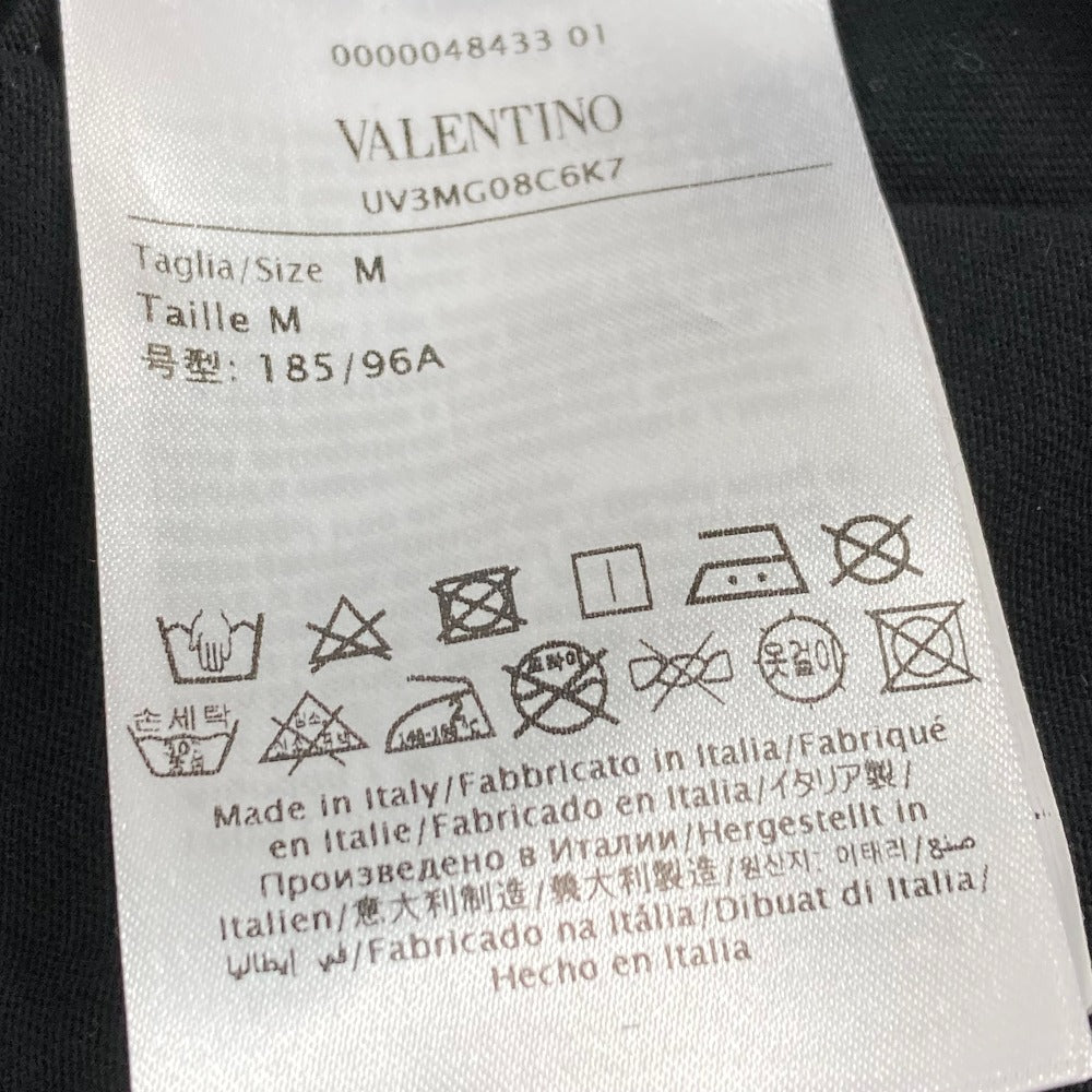 VALENTINO Short sleeve T-shirt UV3MG08C6K7 cotton Black x neon yellow apparel V logo mens M Used Authentic