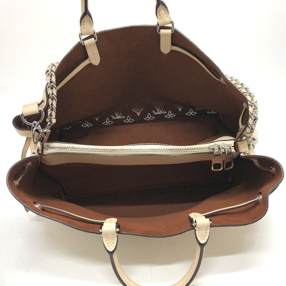 LOUIS VUITTON Tote Bag M59203 Calf leather SilverMetal Mahina Bella Women Used Authentic