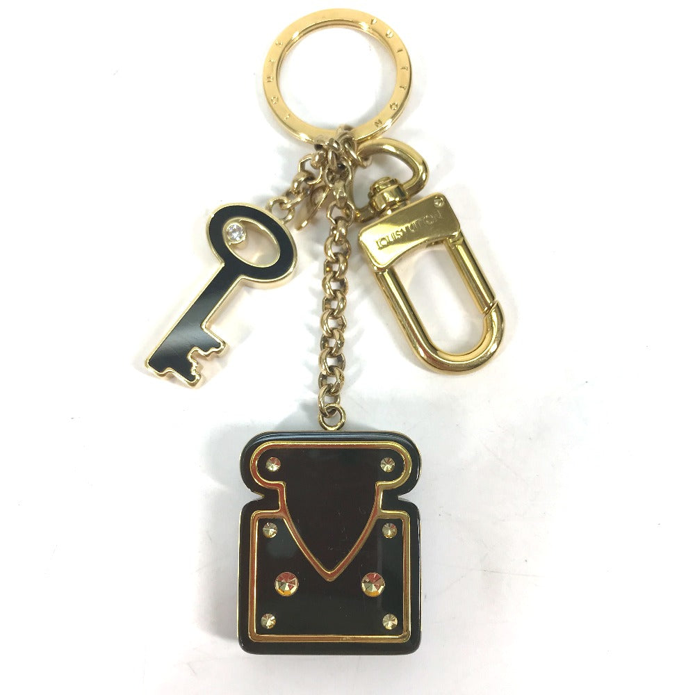 LOUIS VUITTON key ring M66979  Metal, Plastic black Padlock Rock motif keychain Women Used Authentic