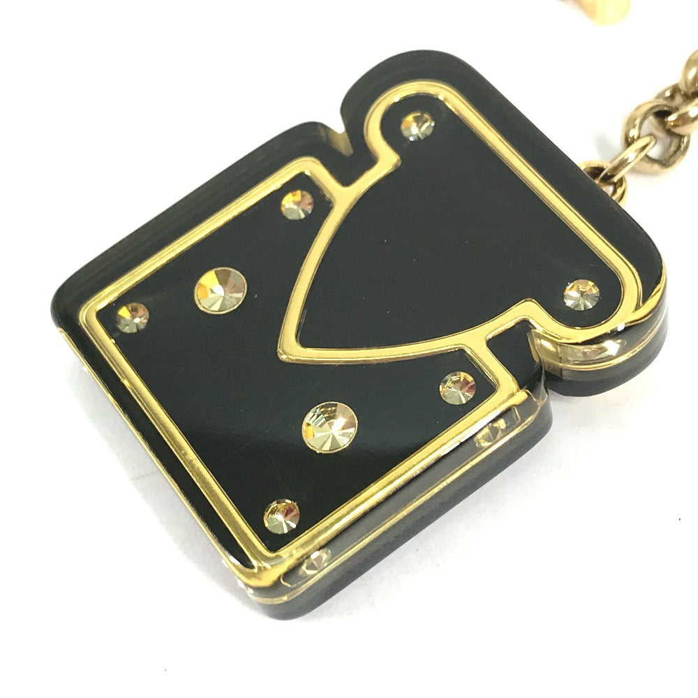 LOUIS VUITTON key ring M66979  Metal, Plastic black Padlock Rock motif keychain Women Used Authentic