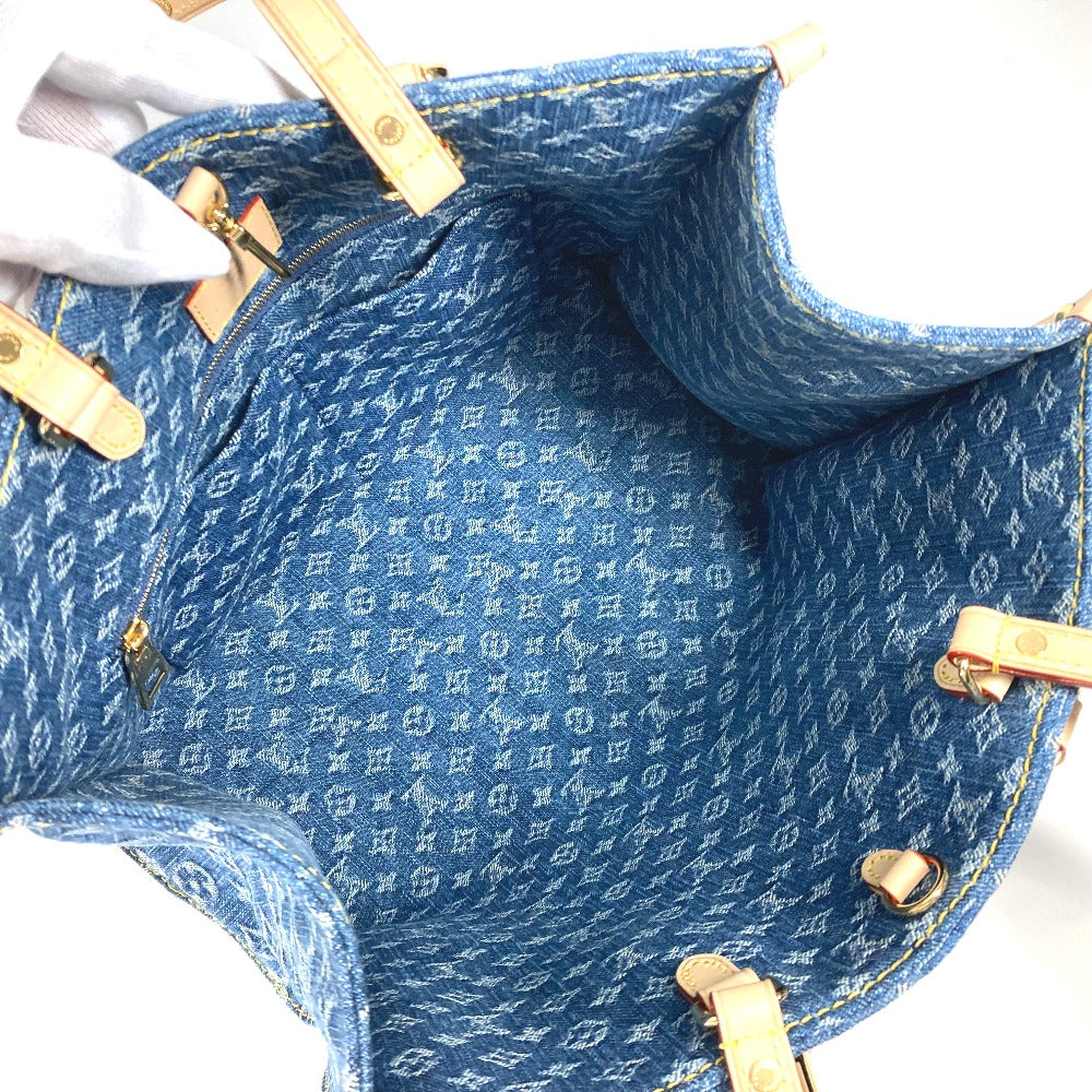 LOUIS VUITTON Tote Bag M46871 Monogram denim blue New LV Remix Monogram Denim On the Go MM Women Used Authentic