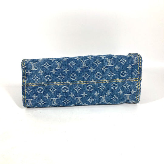 LOUIS VUITTON Tote Bag M46871 Monogram denim blue New LV Remix Monogram Denim On the Go MM Women Used Authentic