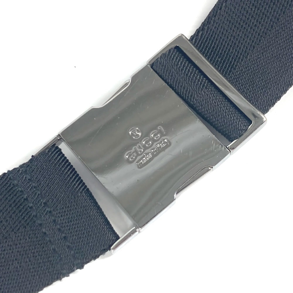 GUCCI Waist bag 28566 GG canvas black GG canvas W pocket mens Used Authentic