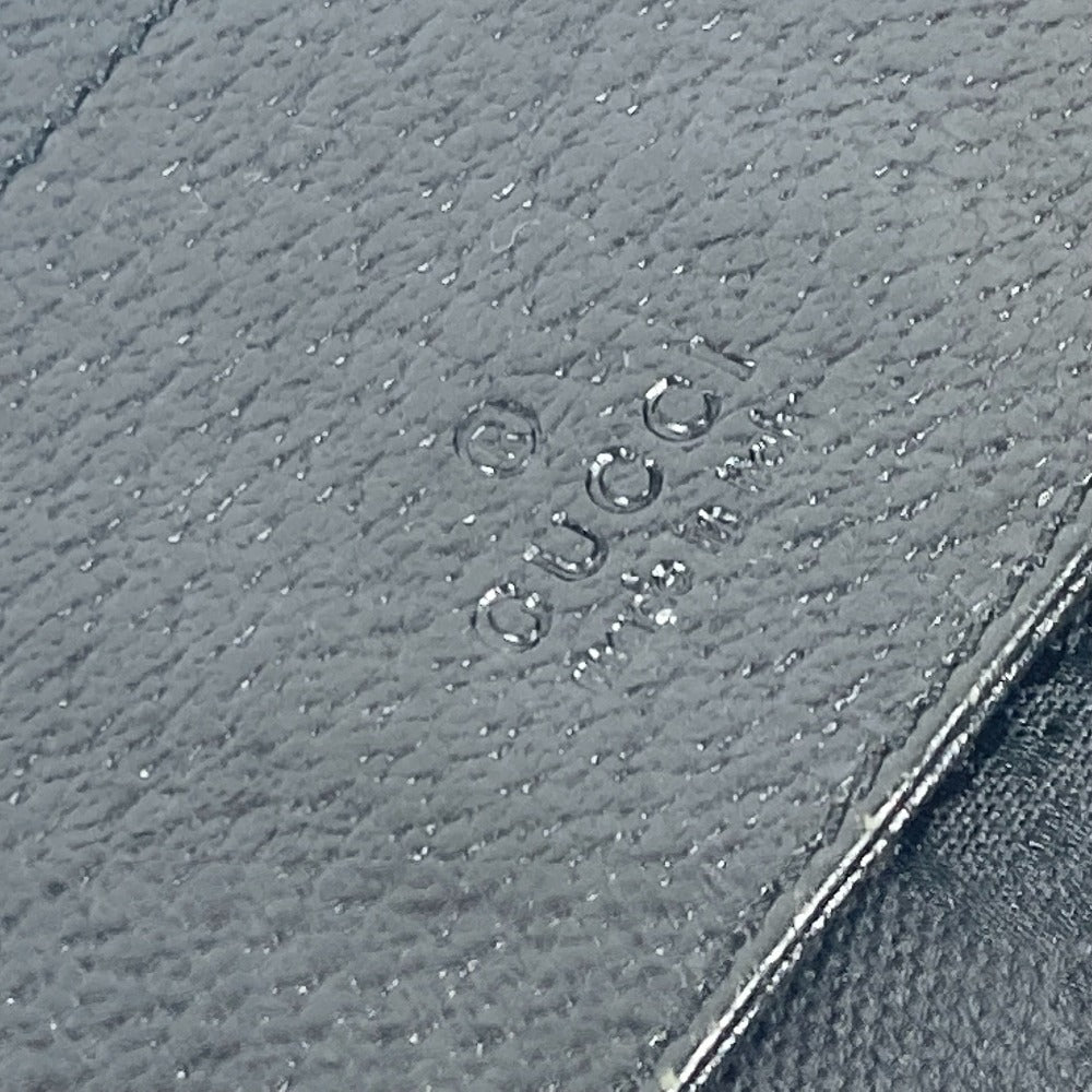 GUCCI Waist bag 28566 GG canvas black GG canvas W pocket mens Used Authentic