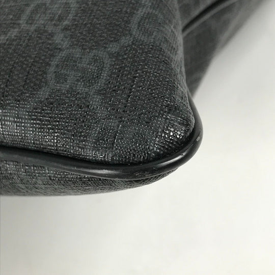 GUCCI Shoulder Bag 162904 GG Supreme Canvas black GG Supreme flat mens Used Authentic