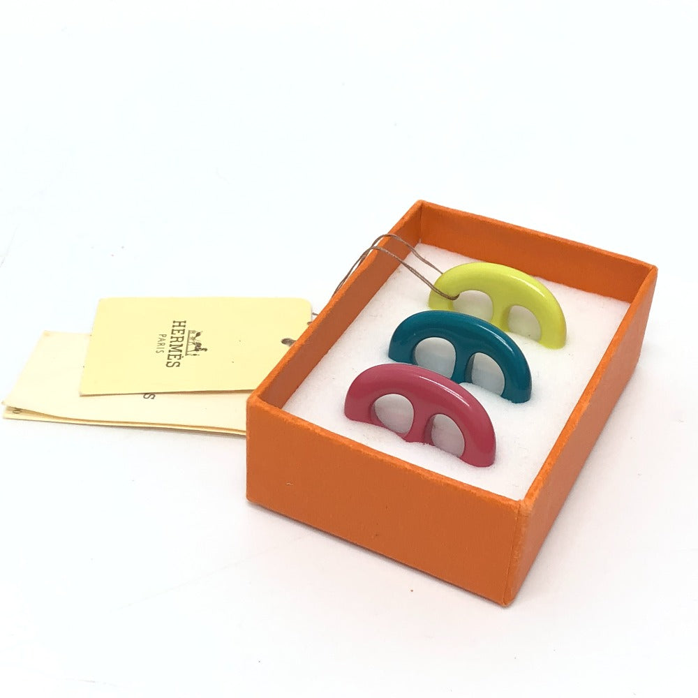HERMES Scarf ring Lacquerwood Multi Three-piece set Chene Dunkle Tribou Women Used Authentic