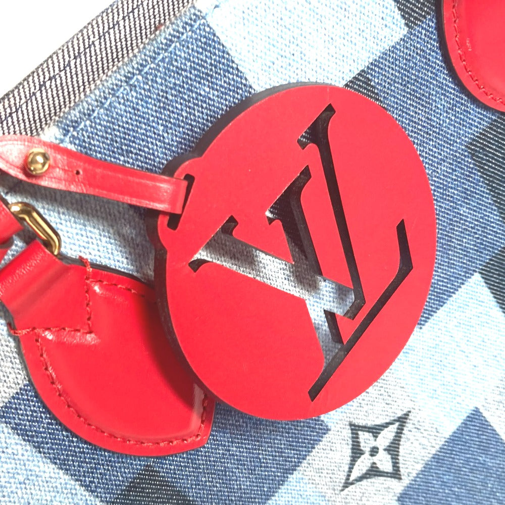 LOUIS VUITTON Tote Bag M44992 Denim, Leather blue Monogram denim On-the-go GM