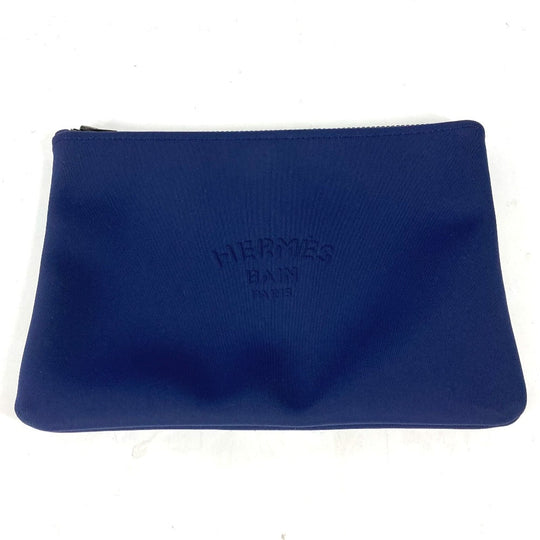 HERMES Pouch H104312M 01 polyamide Navy Neovan MM Women Used Authentic