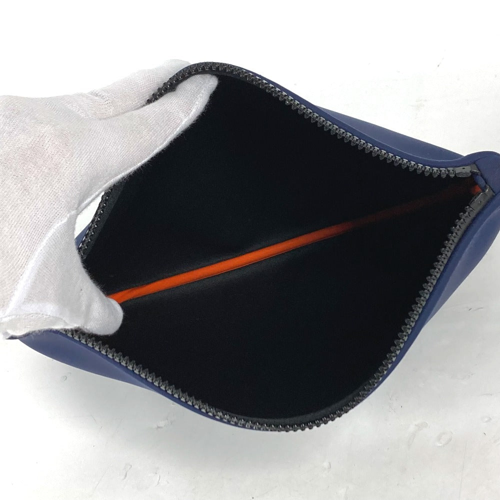 HERMES Pouch H104312M 01 polyamide Navy Neovan MM Women Used Authentic