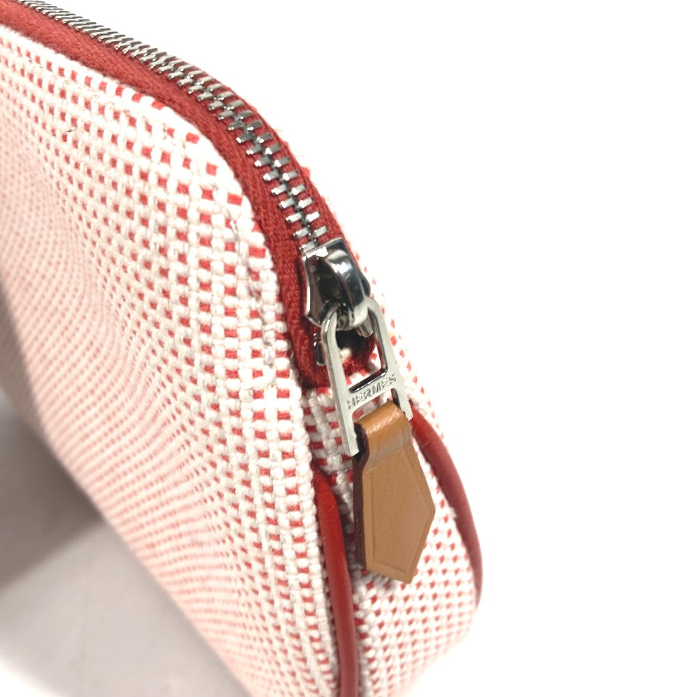 HERMES Pouch H103607M 02 cotton Orange Echape Women Used Authentic
