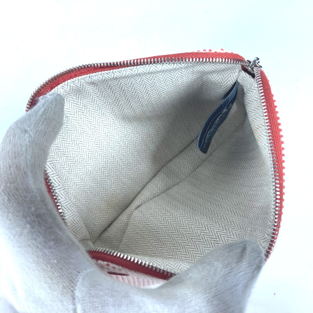 HERMES Pouch H103607M 02 cotton Orange Echape Women Used Authentic