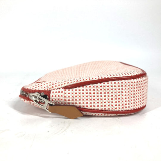 HERMES Pouch H103607M 02 cotton Orange Echape Women Used Authentic