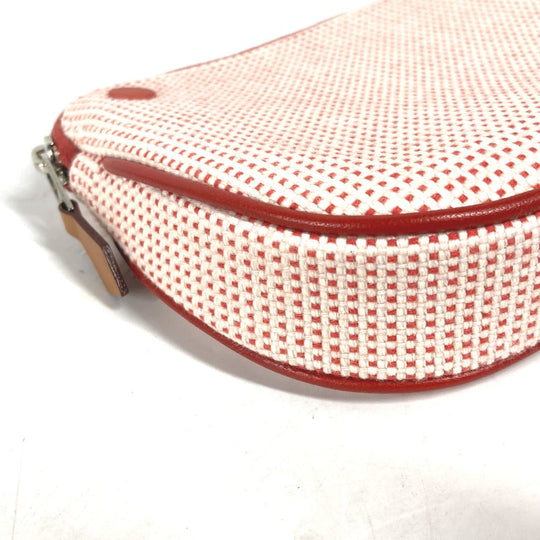 HERMES Pouch H103607M 02 cotton Orange Echape Women Used Authentic