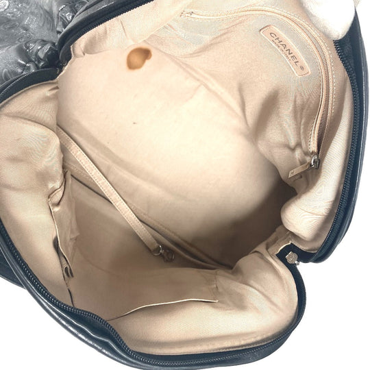 CHANEL Shoulder Bag leather black Unlimited logo