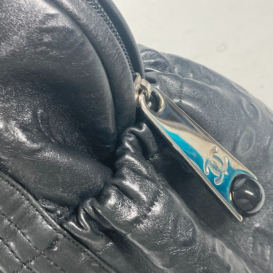 CHANEL Shoulder Bag leather black Unlimited logo