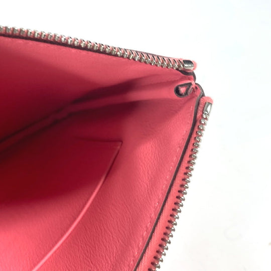 HERMES Pouch leather pink Square Horse Carre pocket Women Used Authentic
