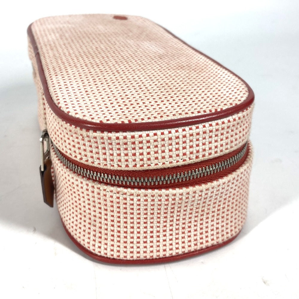 HERMES Pouch canvas pink Serie logo Escal Women Used Authentic