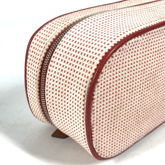 HERMES Pouch canvas pink Serie logo Escal Women Used Authentic