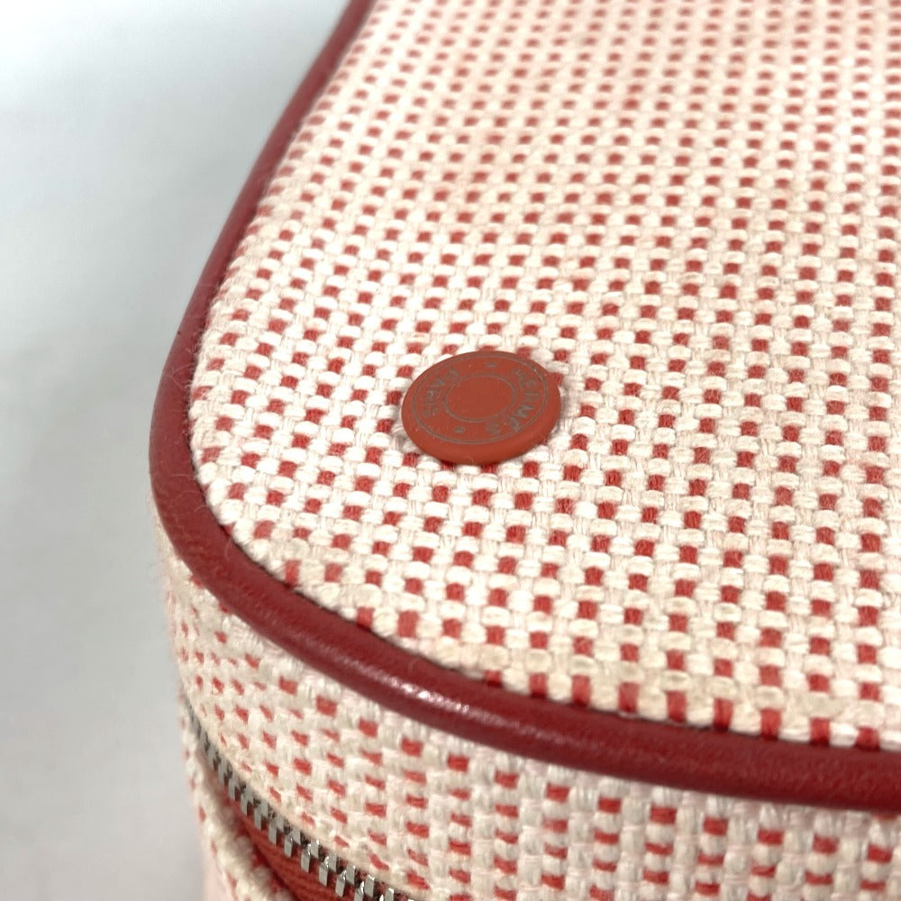 HERMES Pouch canvas pink Serie logo Escal Women Used Authentic