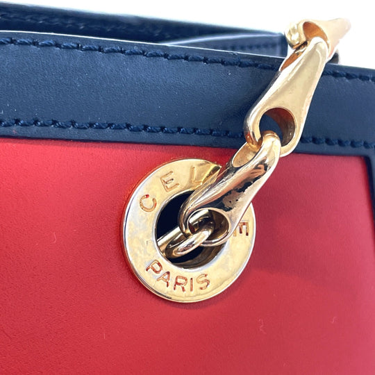 CELINE Shoulder Bag leather Red ChainShoulder