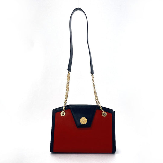 CELINE Shoulder Bag leather Red ChainShoulder